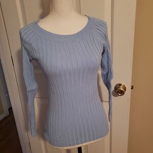 Light Blue Ribbed Sweater